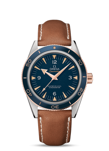 Omega Seamaster 300 Master Co-Axial Titanium / Sedna Gold / Blue / Strap